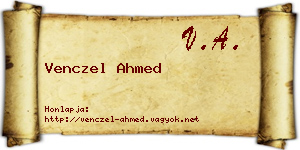 Venczel Ahmed névjegykártya